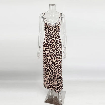 Lace V-Neck Backless Maxi Dress
